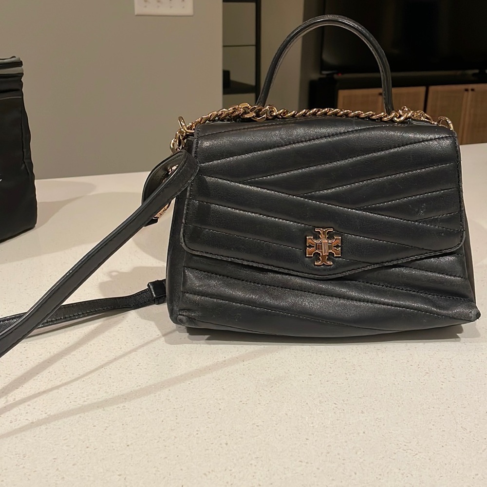 Tory Burch quilted flag back with crossbody strap